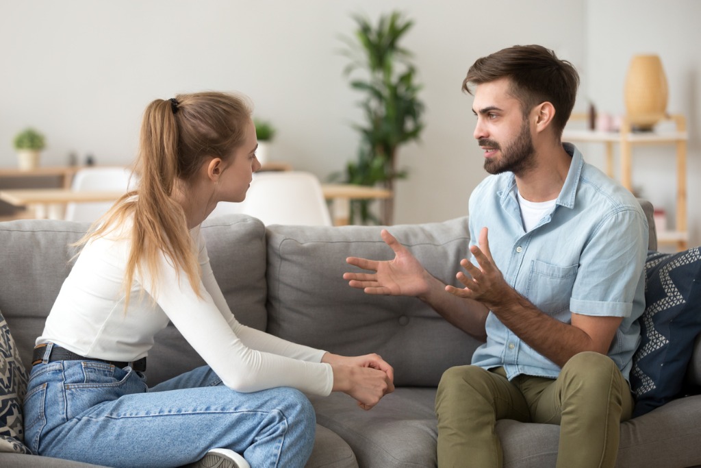 couple discussing with therapist